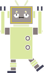 Obraz premium flat color retro cartoon of a robot