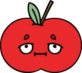cute cartoon of a red apple