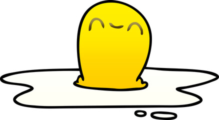 gradient shaded quirky cartoon fried egg