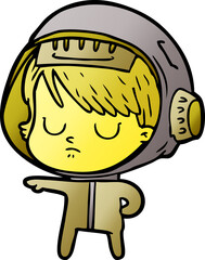 cartoon astronaut woman