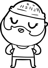 cute cartoon man with beard