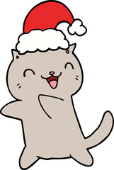 Obraz premium cute cartoon christmas cat