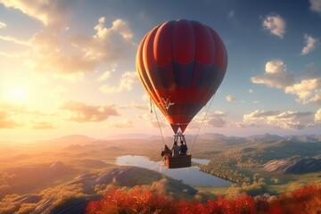 hot air balloon, Generative AI