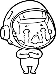 cartoon crying astronaut