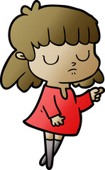 cartoon indifferent woman