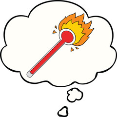 cartoon thermometer with thought bubble