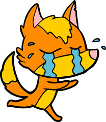 sad little fox cartoon character