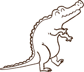 Crocodile Charcoal Drawing