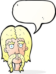 cartoon man with long mustache with speech bubble