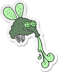 sticker of a cartoon gross fly