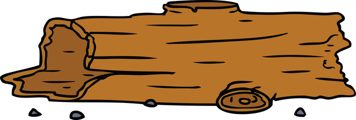 hand drawn cartoon doodle of a tree log
