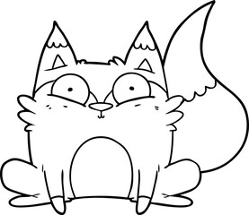 cartoon startled fox