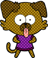cartoon dog with tongue sticking out
