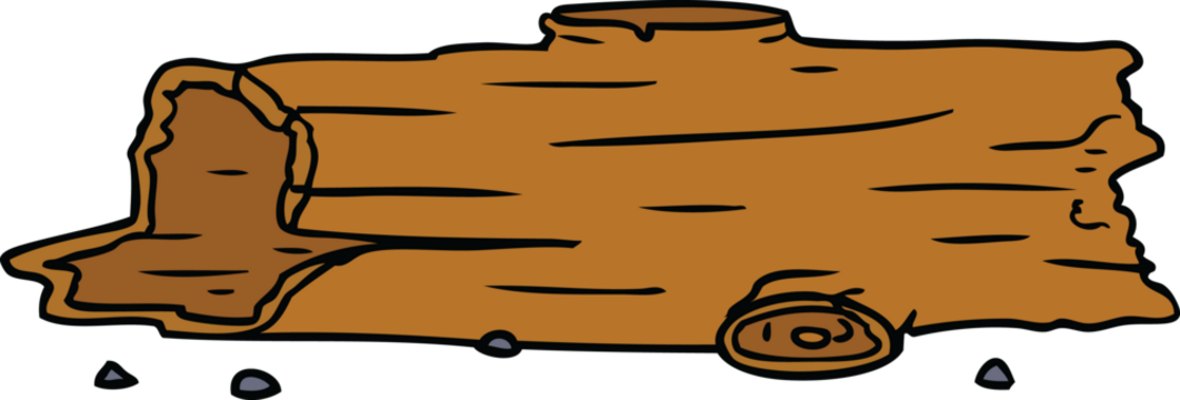 hand drawn cartoon doodle of a tree log