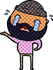cartoon bearded man crying