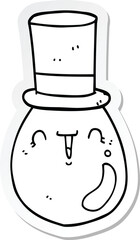 sticker of a cartoon posh egg