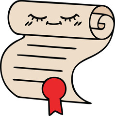 cute cartoon of a contract