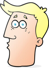 freehand drawn cartoon male face