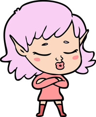pretty cartoon elf girl