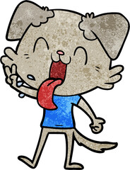 cartoon panting dog