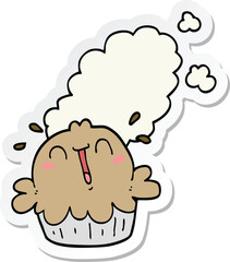 sticker of a cute cartoon pie