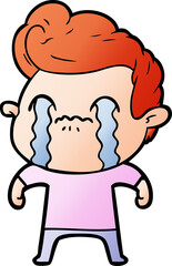 Fototapeta premium cartoon man crying