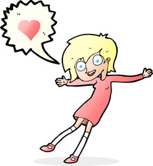 cartoon woman in love