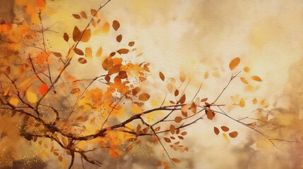 Autumnal foliage. Textured blend autumn design, generative ai
