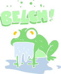 flat color illustration of gross little frog