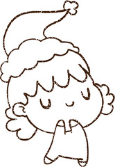 Christmas Woman Charcoal Drawing