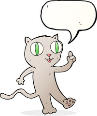 cartoon cat with idea with speech bubble
