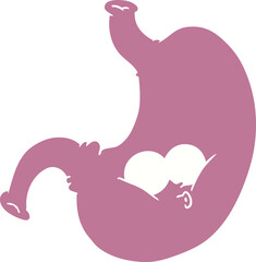 flat color style cartoon bloated stomach