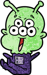 happy cartoon alien