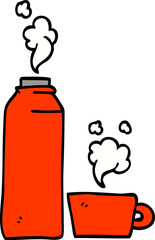 cartoon doodle hot drinks flask
