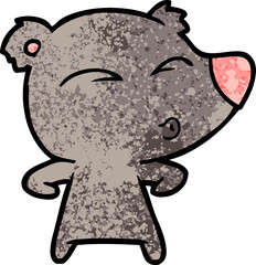 cartoon whistling bear