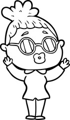 cartoon woman wearing spectacles
