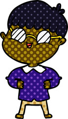 cartoon boy wearing spectacles