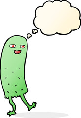 cartoon funny ghost with thought bubble