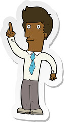 sticker of a cartoon friendly man with idea