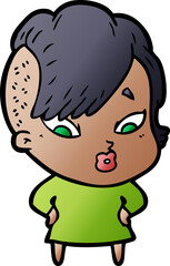 cartoon surprised girl