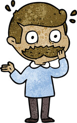 cartoon man with mustache shocked