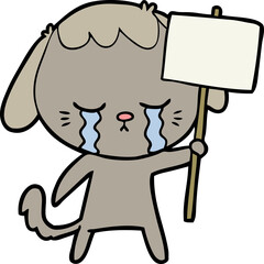 cartoon dog crying