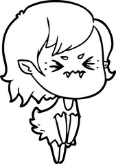 annoyed cartoon vampire girl