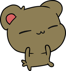 freehand drawn cartoon of a cute bear