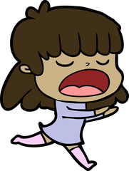 cartoon woman talking loudly