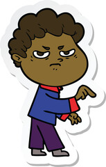 sticker of a cartoon angry man