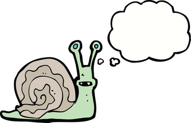 cartoon snail with thought bubble