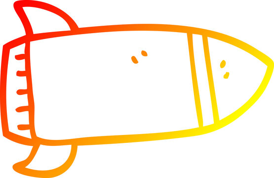 recommend clip art: warm gradient line drawing of a cartoon red rocket