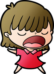 cartoon woman talking loudly