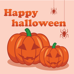 Vector illustration of Halloween pumpkins, Jack-o'-lantern